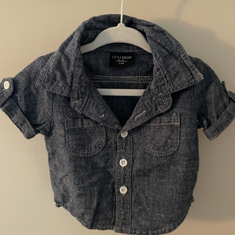 Little Bipsy chambray shirt 0-3m